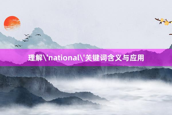 理解'national'关键词含义与应用